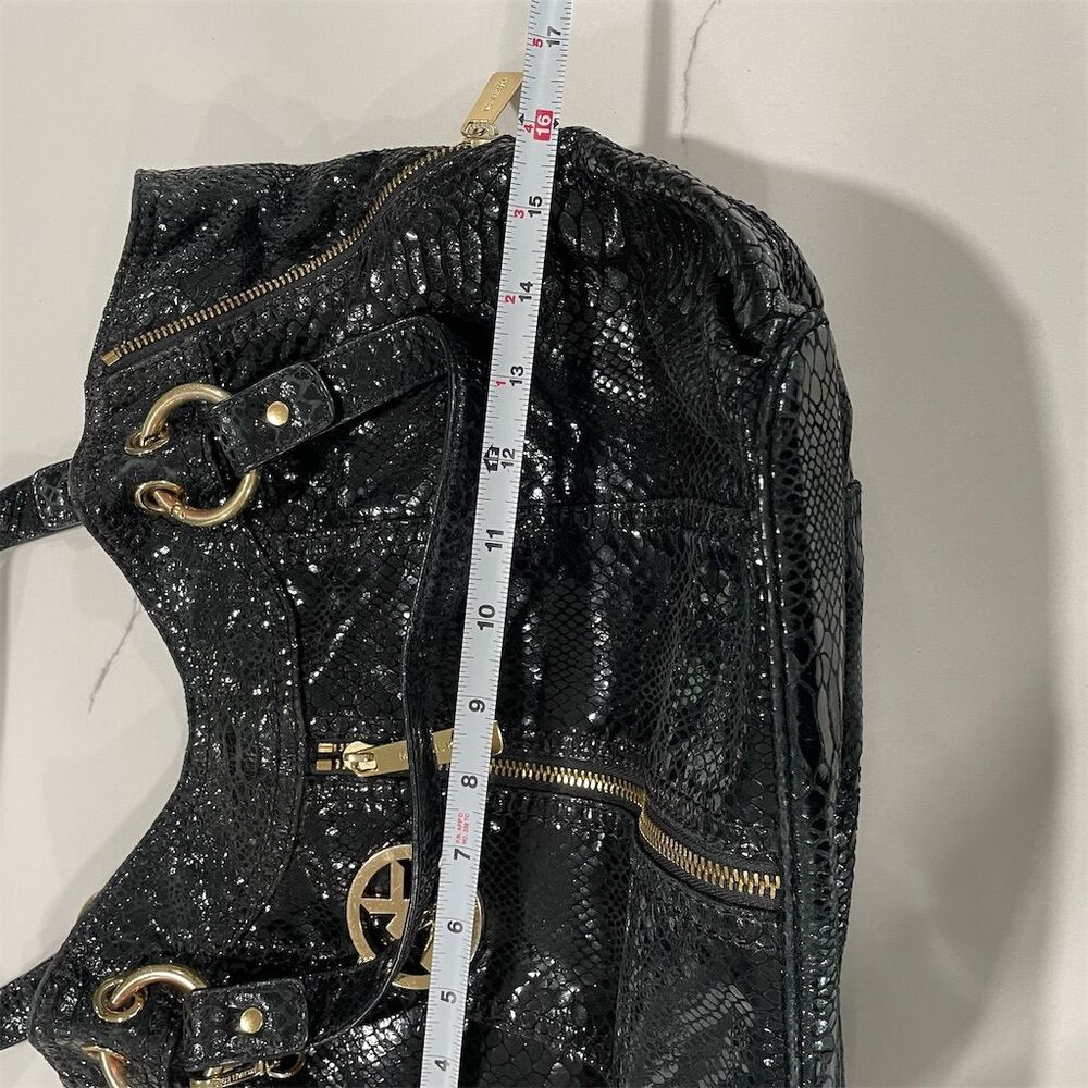 Michael‎ Kors Black python Snakeprint Leather Sho… - image 6